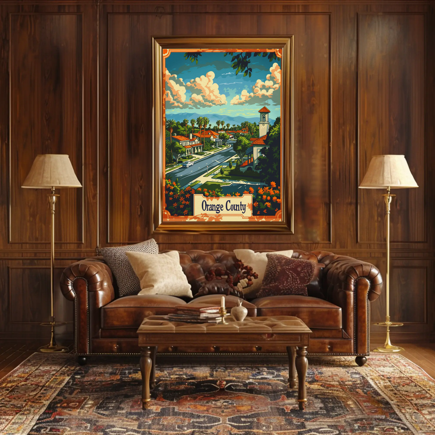 Orange County California Suburb Travel Poster