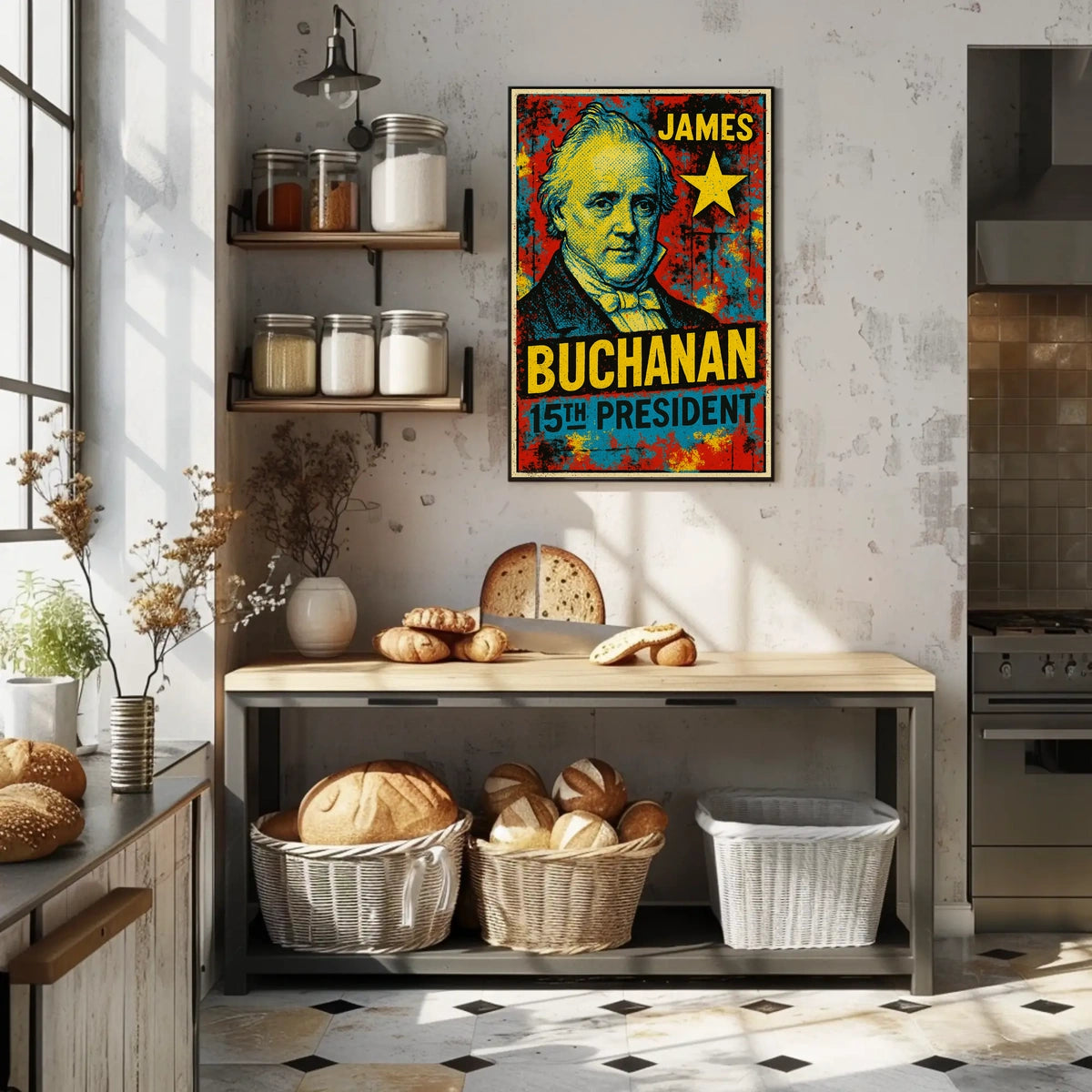 James Buchanan 15th President of the United States Graffiti Pop Art Poster