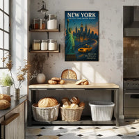 New York City Iconic Poster Vintage Travel Wall Art