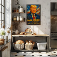 Trump Blaze Determination Expressionism Poster