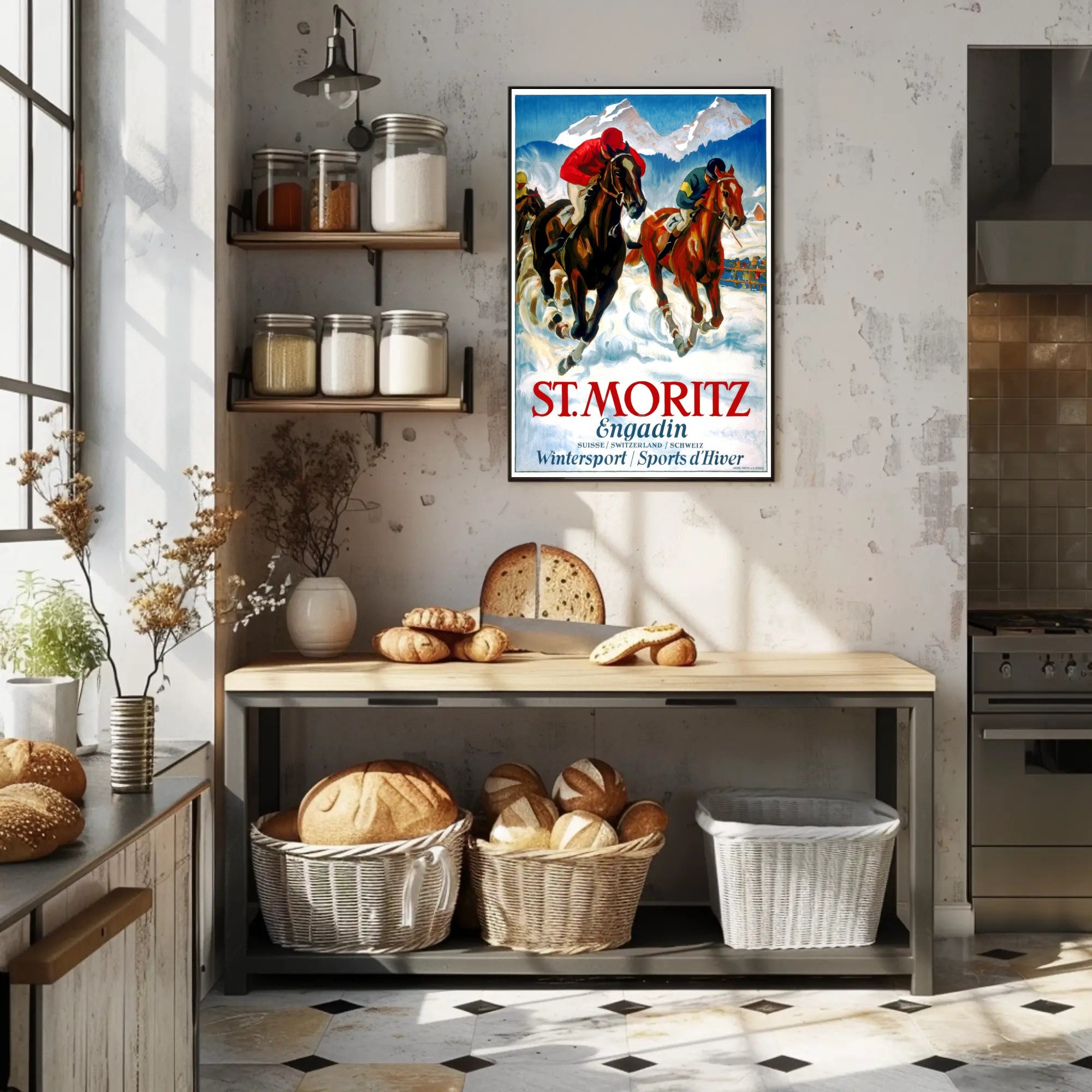 St. Moritz Adventure Vintage Winter Sports Travel Poster PosterGoat