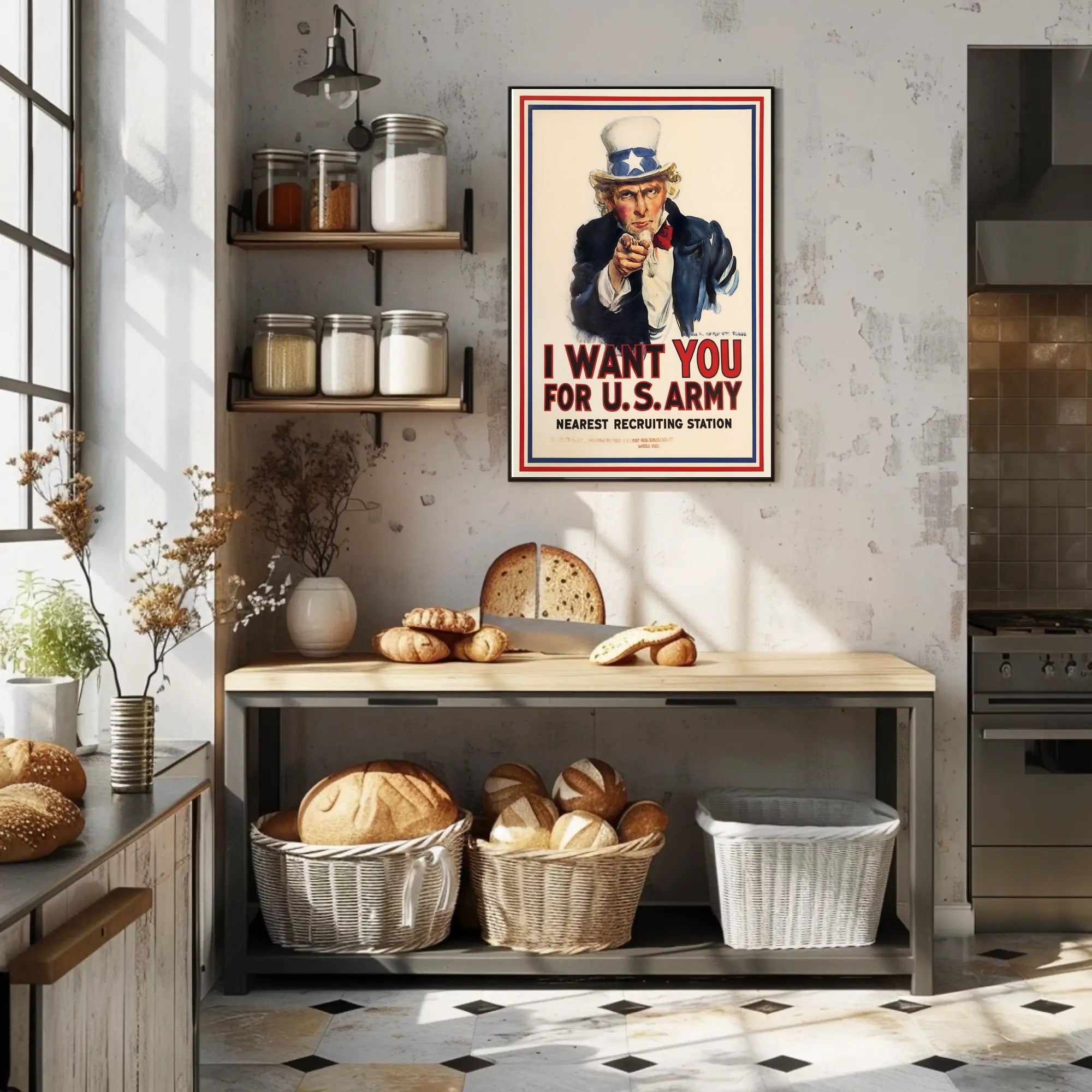 Uncle Sam Patriotic Military Recruitment Poster PosterGoat