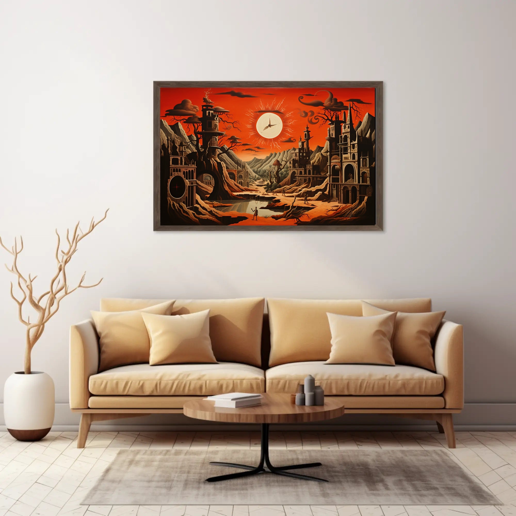 Surreal Gothic Landscape with Radiant Sky Fantasy Mythology Poster