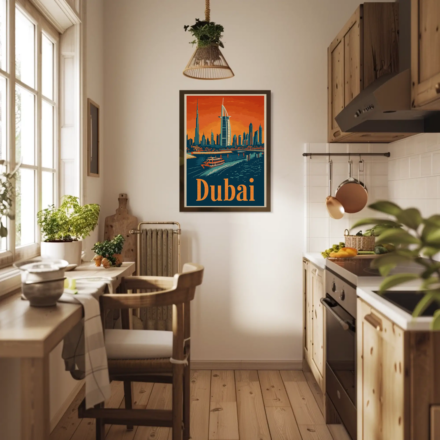 Dubai Cityscape Vintage Poster