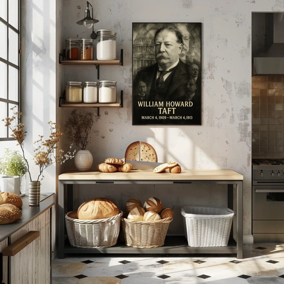 William Howard Taft 27th President of the United States Double Exposure Poster