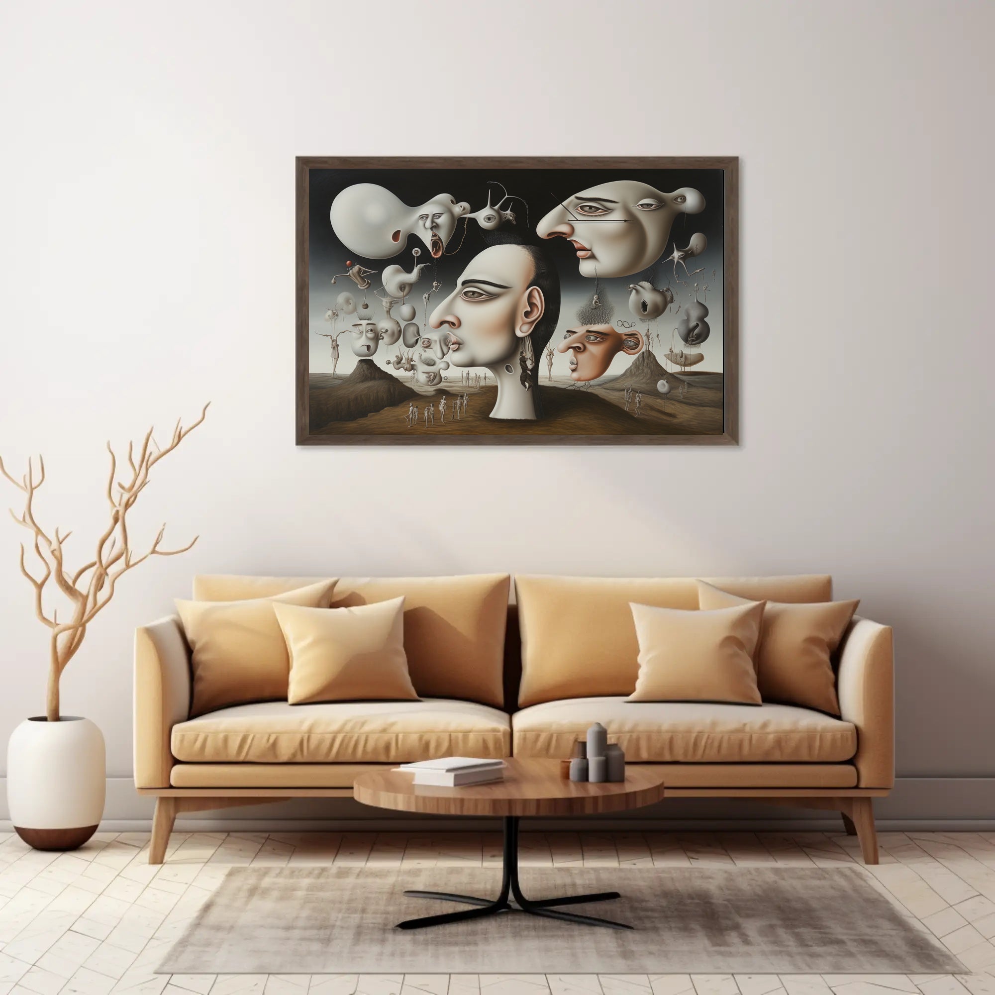Surreal Dreamscape with Anthropomorphic Faces, Abstract or Artistic Poster