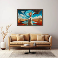 Surreal Desert Landscape with Dreamlike Elements - Artistic Poster