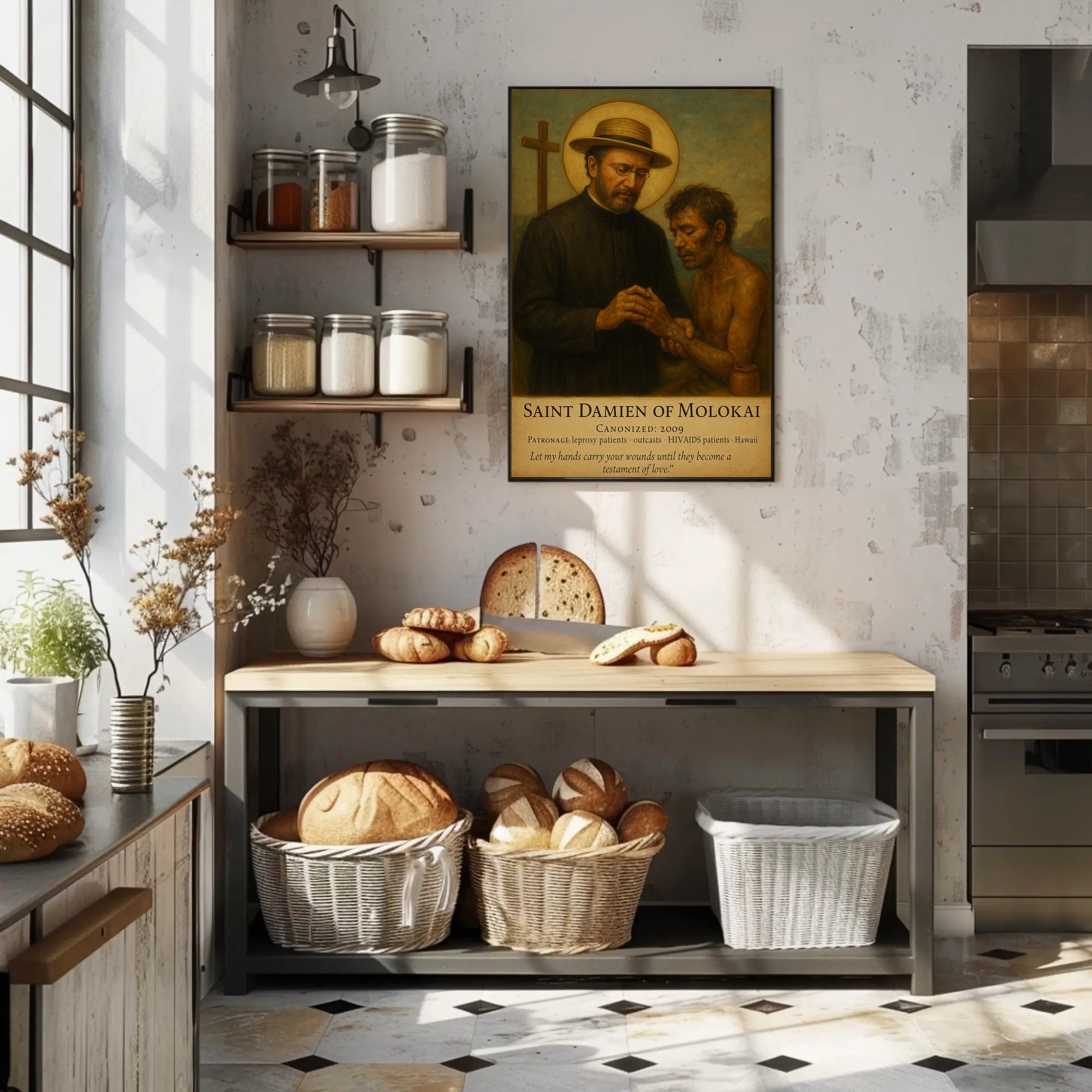 Saint Damien Reverent Compassion Cultural or Heritage Poster