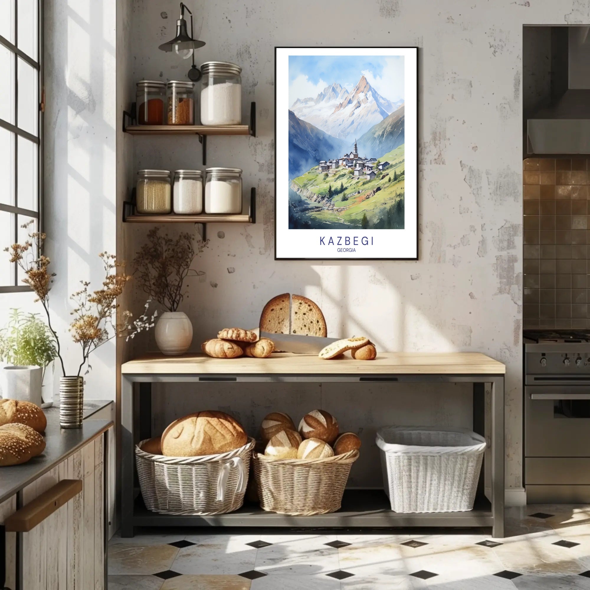 Kazbegi Scenic Beauty Travel Poster PosterGoat