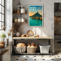 Bora Bora Overwater Bungalows Travel Poster PosterGoat