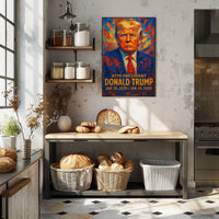 Trump Visionary Patriotism Red Blue Impressionism Poster