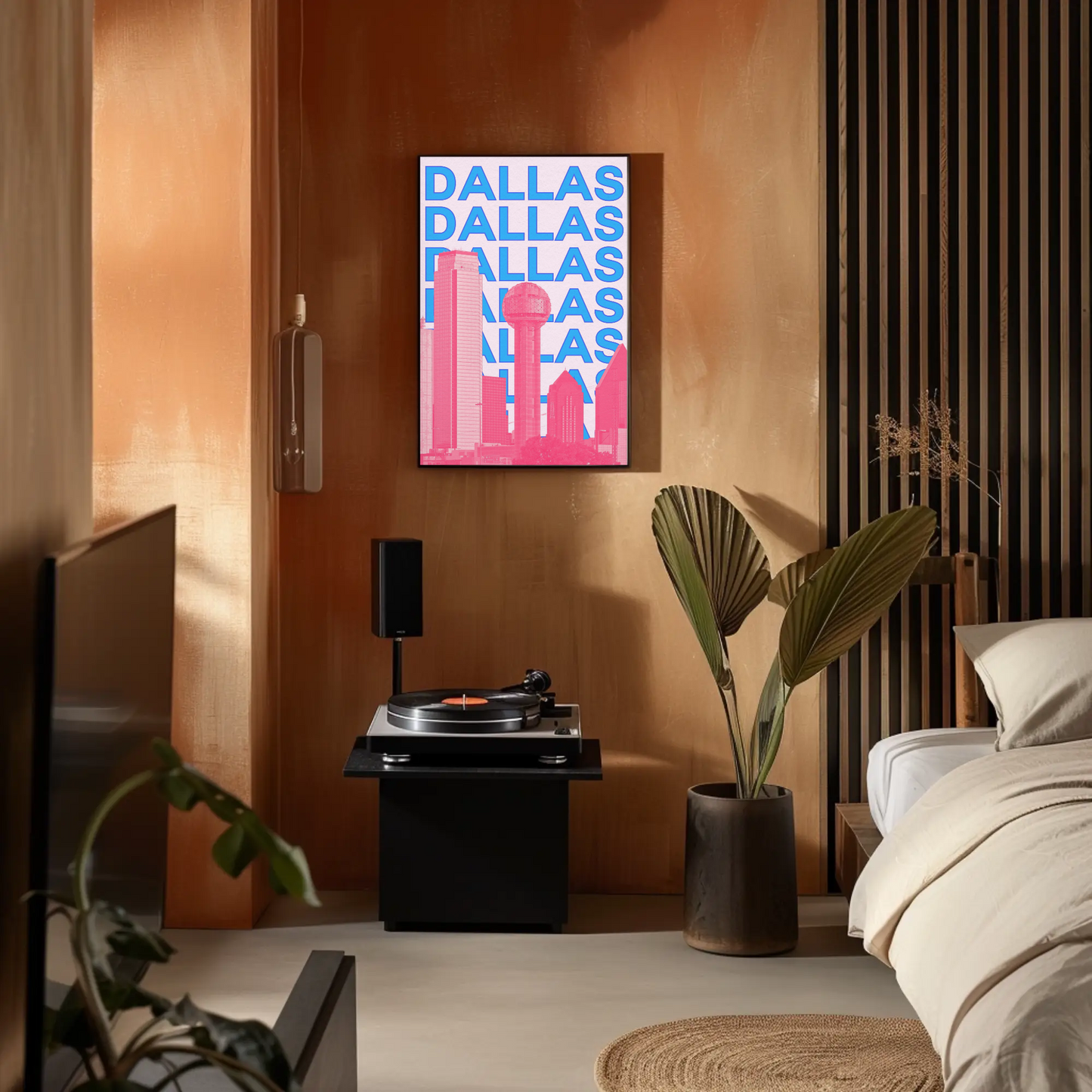 Dallas Texas Skyline Poster Retro Travel Poster