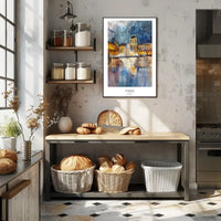 Louvre Pyramid at Night: Impressionistic Travel Poster PosterGoat