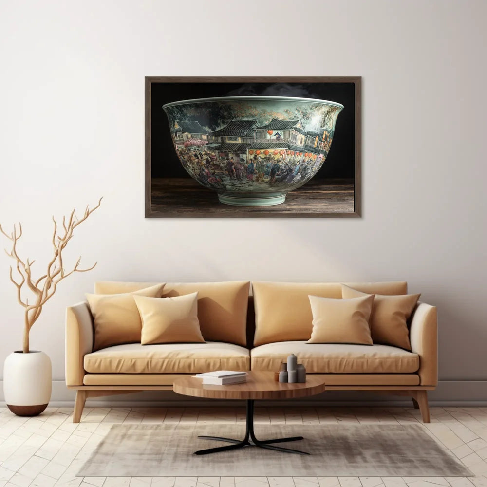 Ancient Asian Marketplace Ceramic Art Poster Print