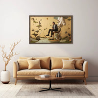 Surreal Floating Islands Tuxedo Man - Artistic Poster