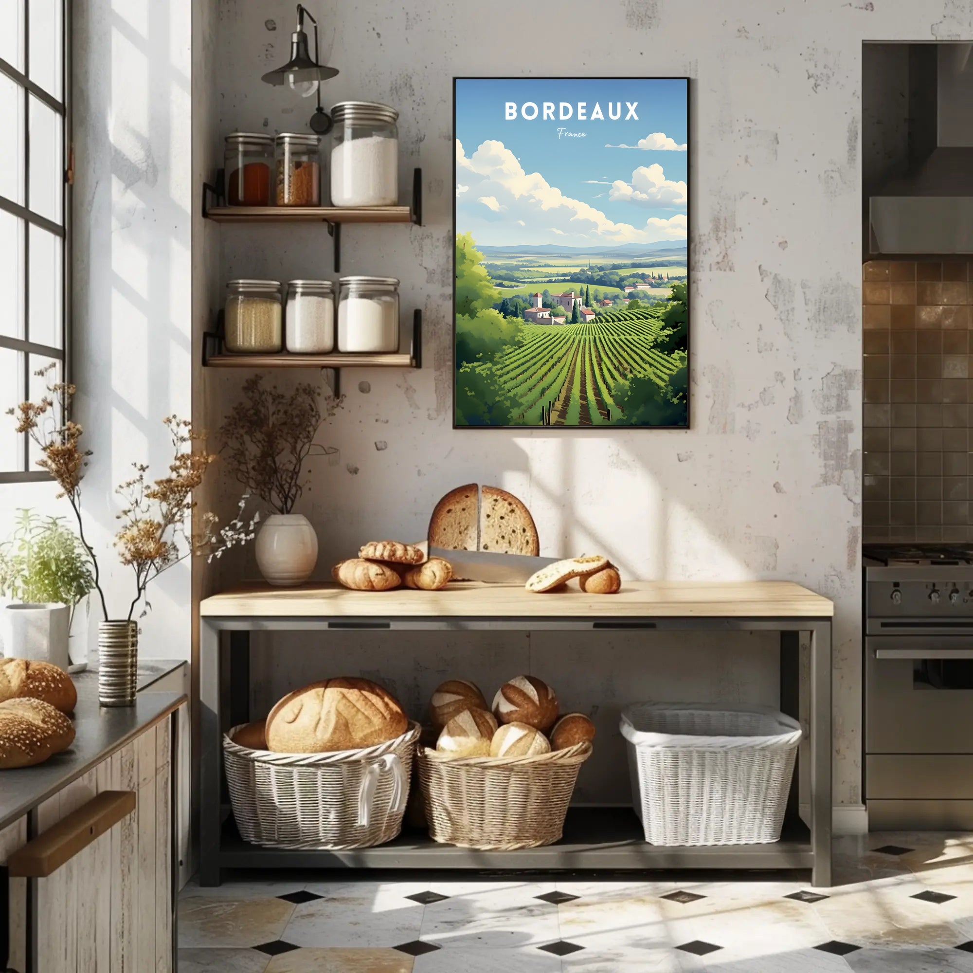 Scenic Bordeaux Vineyards Poster