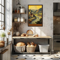 Serene Riverside Castle Poster