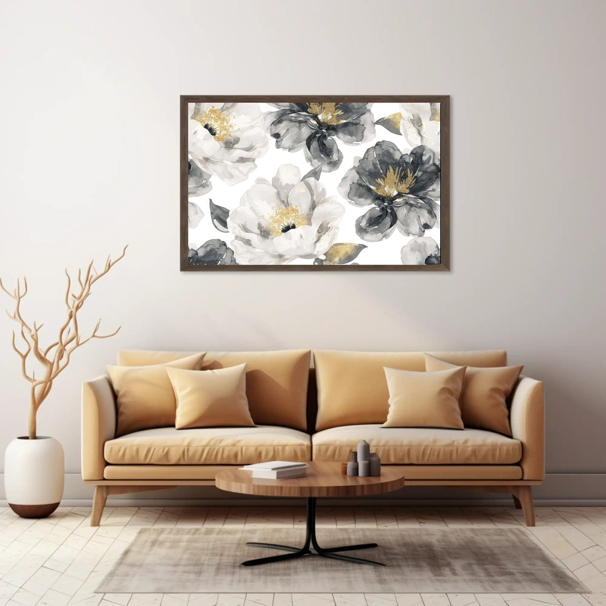 Monochrome Blooms Poster