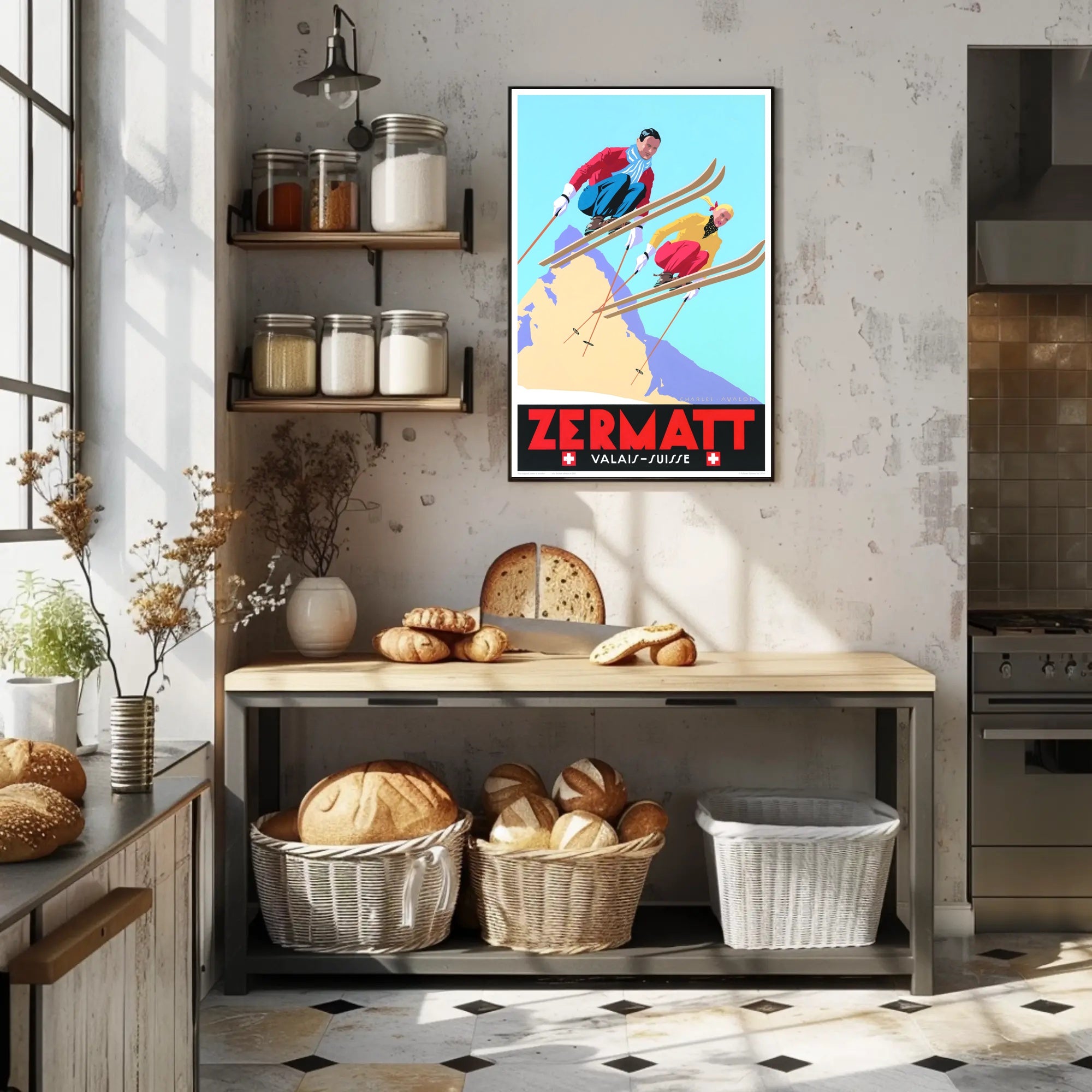 Zermatt Skiing Adventure Poster PosterGoat