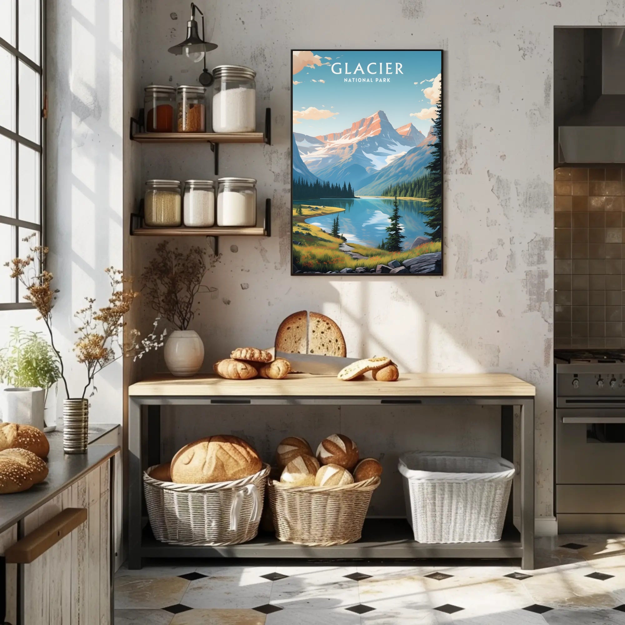 Serene Majesty of Glacier National Park Poster