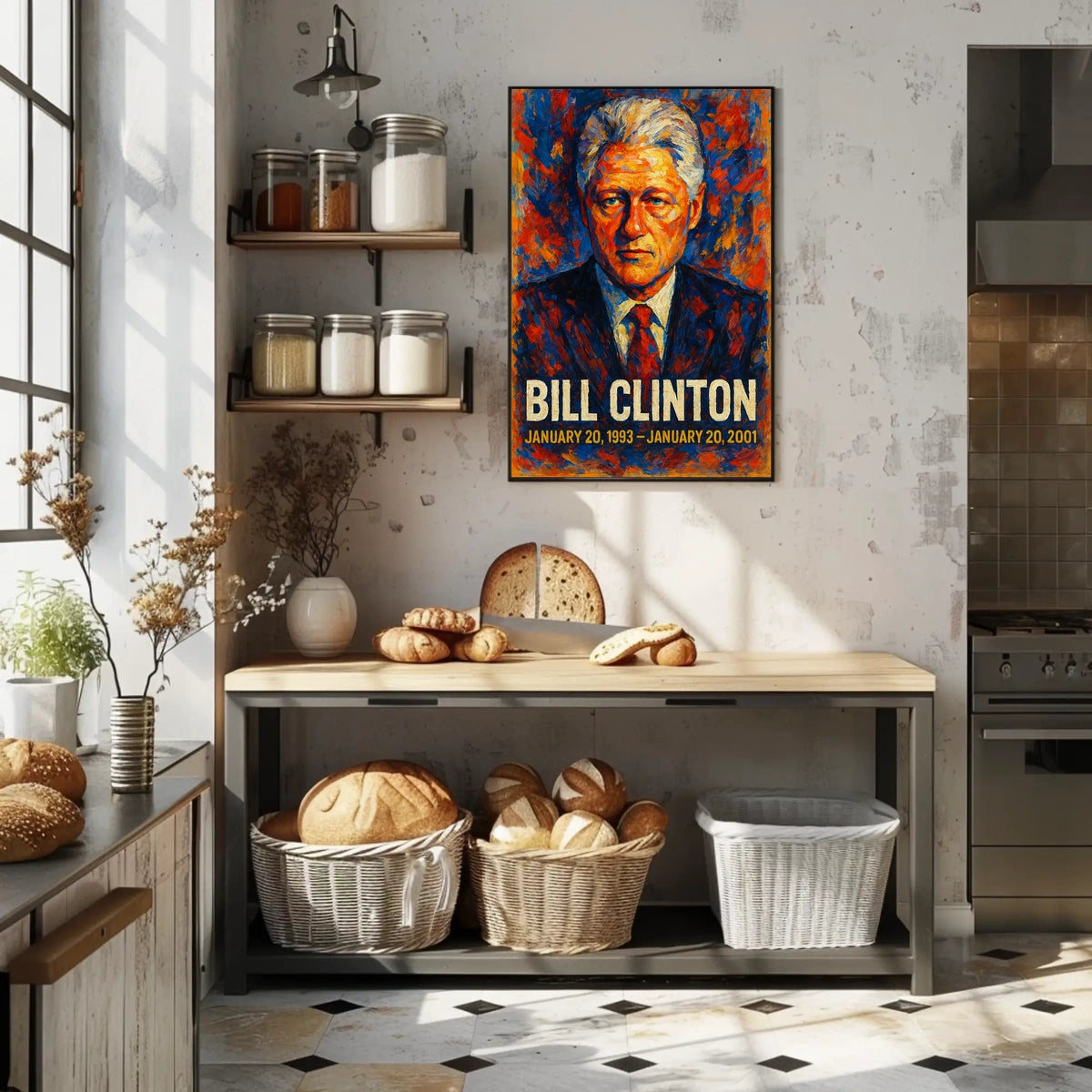 Bill Clinton 42nd President of the United States Glitch Hop Art Poster
