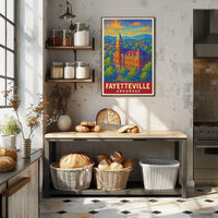 Fayetteville Landmark Pointillism Heritage Poster