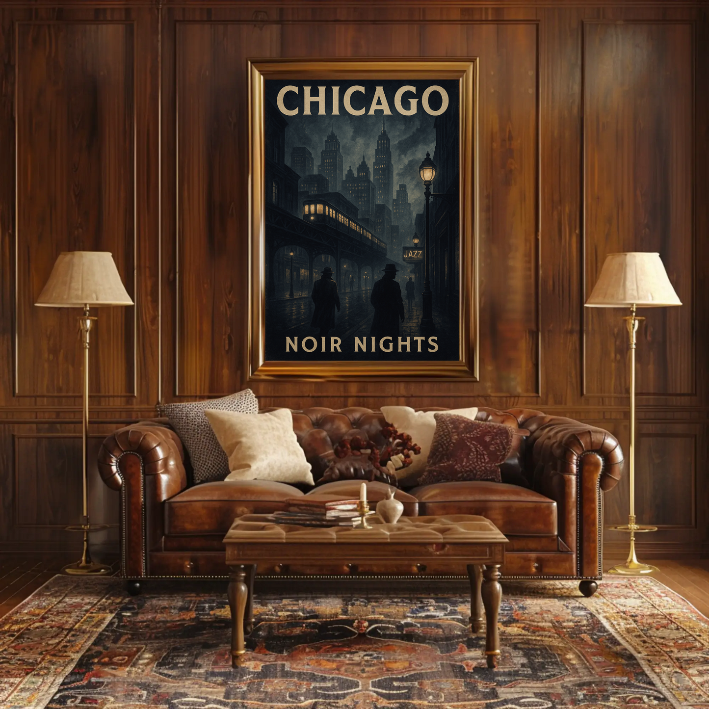 Chicago Noir Nights Jazz Travel Poster