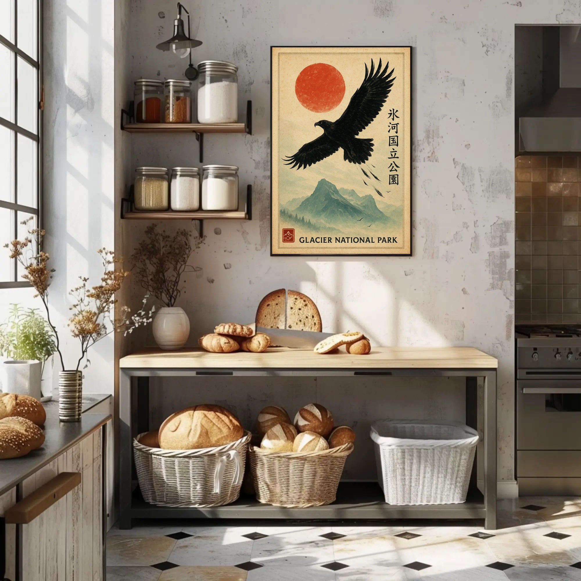 Glacier National Park Artistic National Park Poster