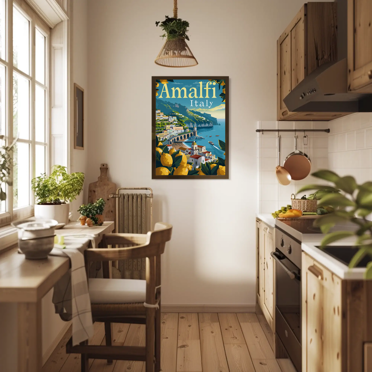 Amalfi Italy Colorful Vintage Poster