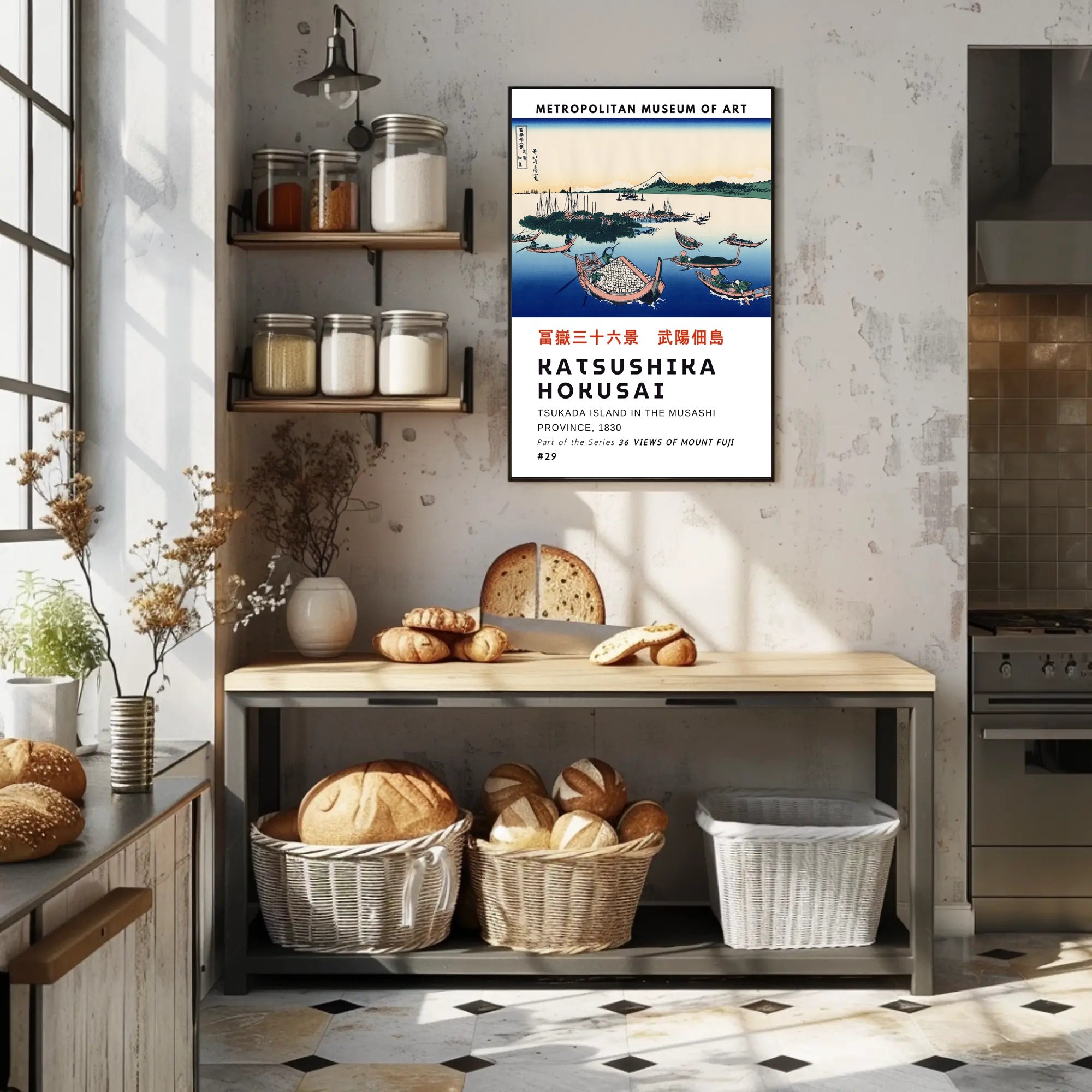 Katsushika Hokusai Tsukada Island Poster