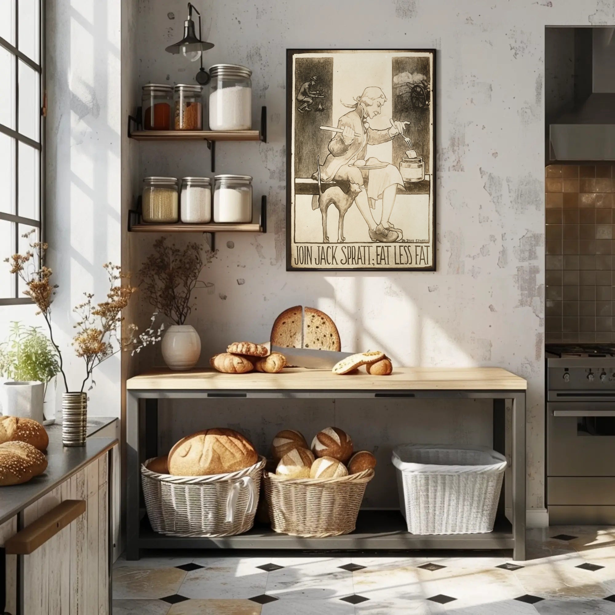 Jack Spratt Health Conscious WWII Propaganda Poster PosterGoat