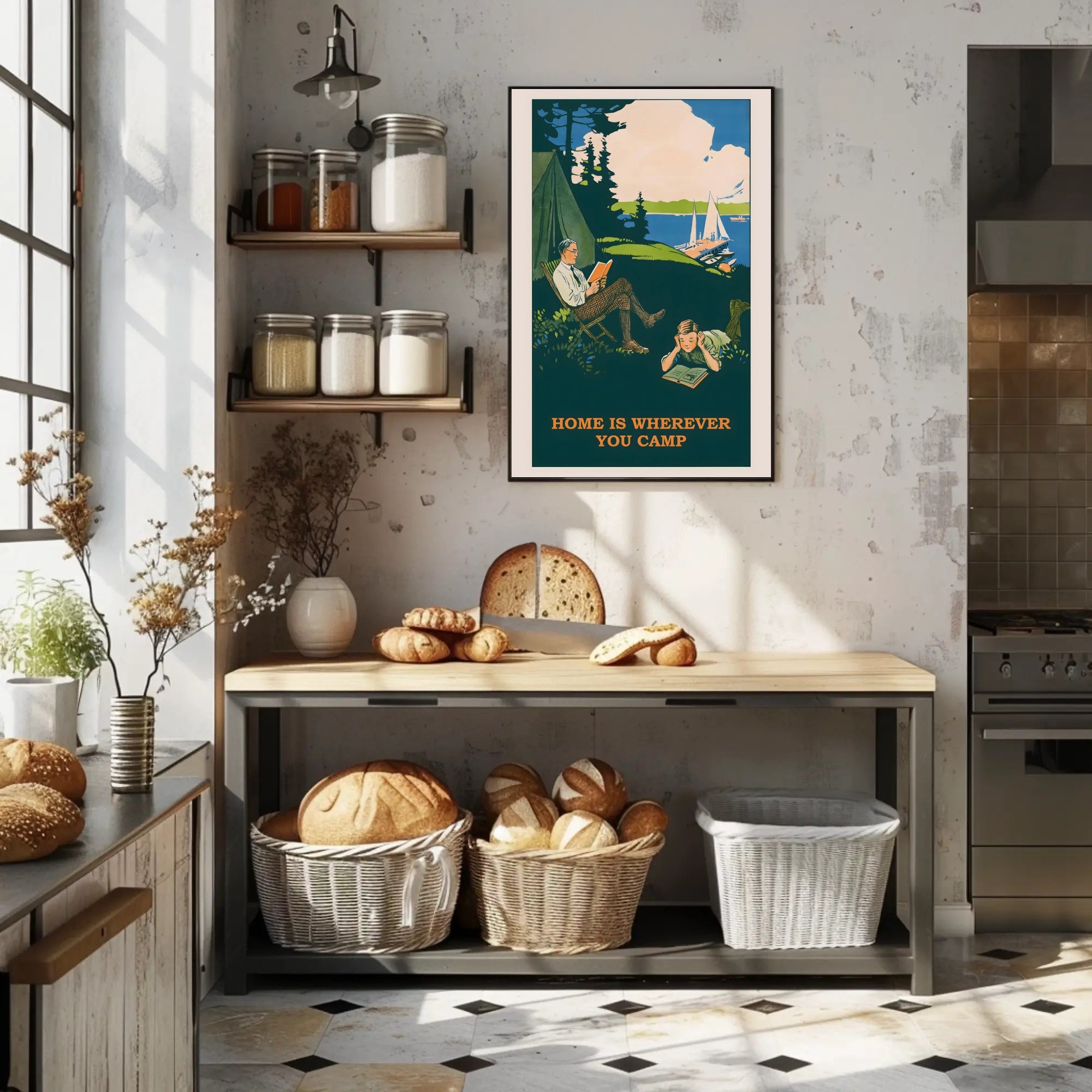 Vintage Serenity in Nature Outdoor Camping Travel Poster