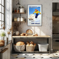 Vintage Sun Valley Winter Adventure Travel Poster PosterGoat