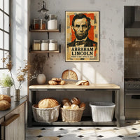 Abraham Lincoln 16th President of the United States Layered paper Collage Poster