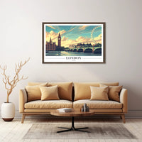 London's Iconic Landmarks Explored in Urban Cityscape Poster