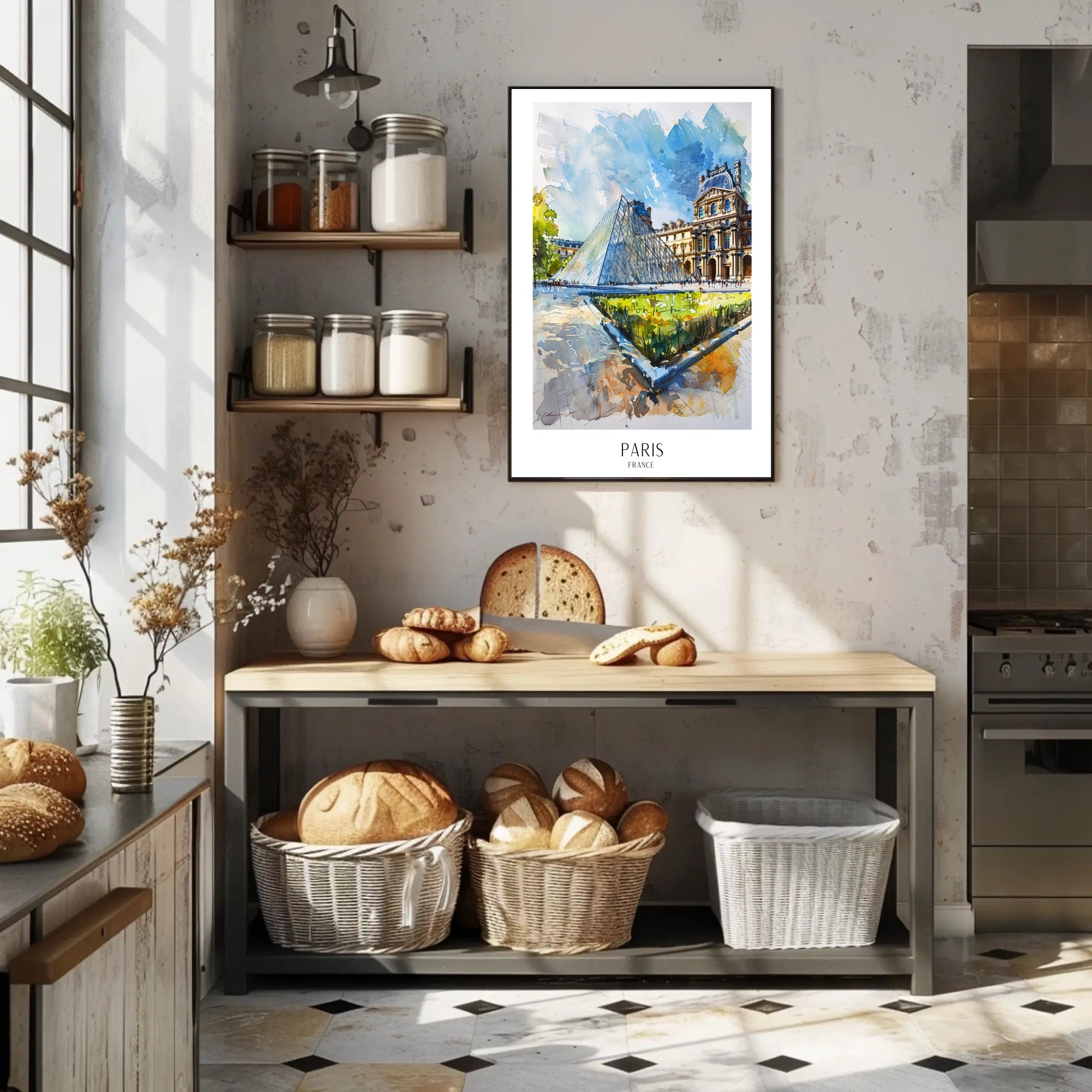 Louvre Pyramid Paris Travel Poster PosterGoat