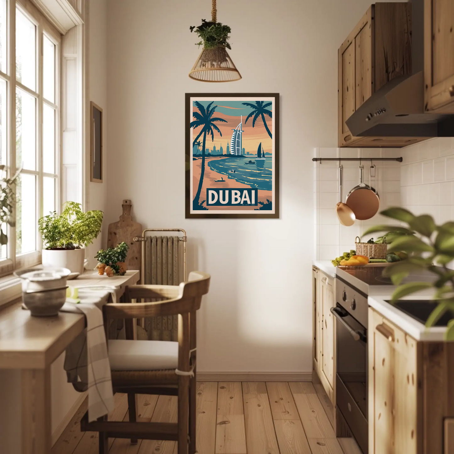 Dubai Beach Vintage Poster