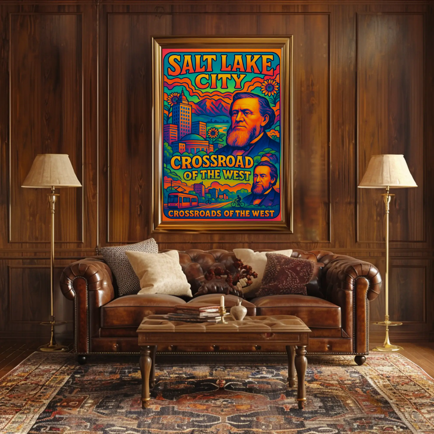 Discover Vibrant Salt Lake City: Retro Travel Poster