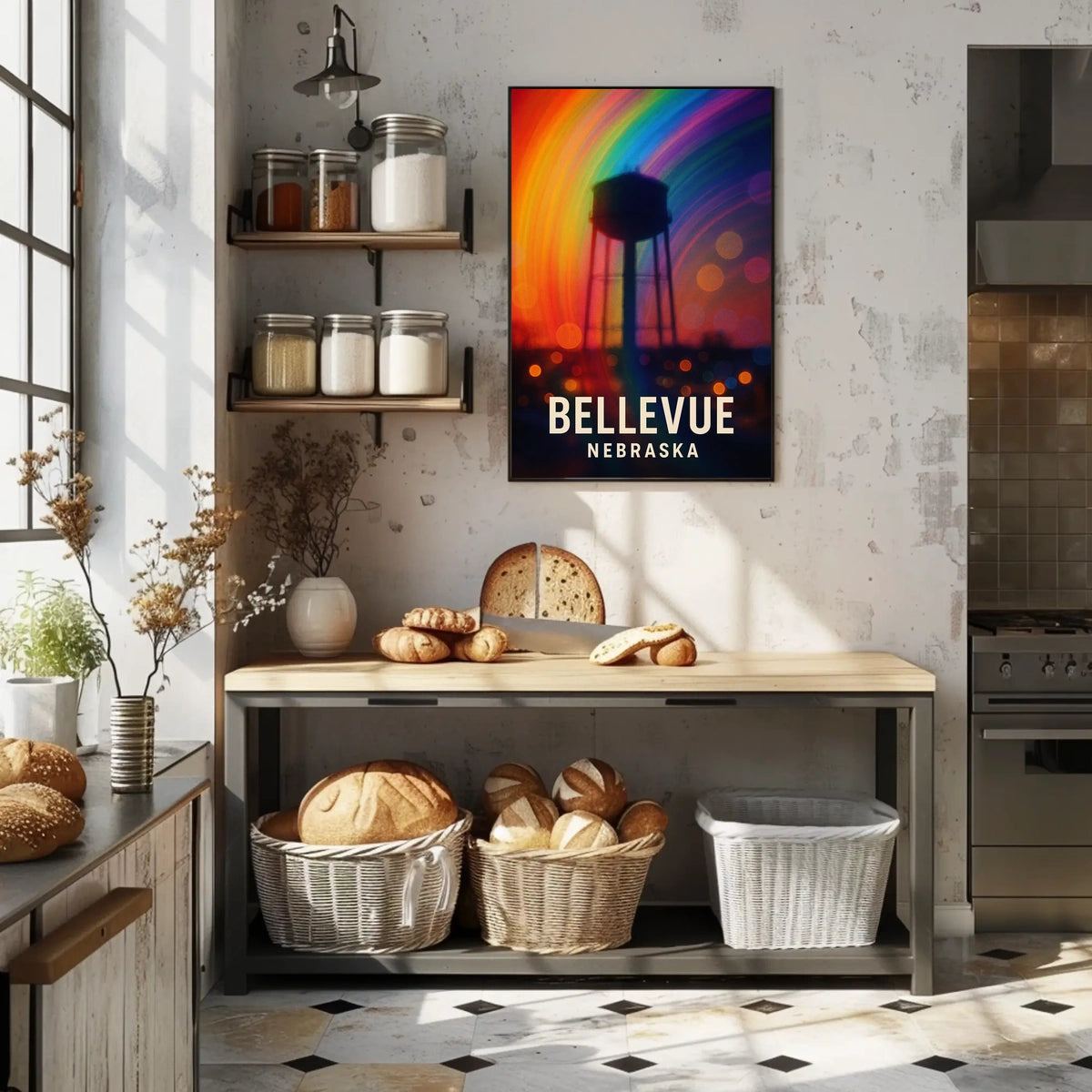 Bellevue Nebraska Scenic Minimalist Realism Poster