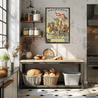 Gallant Rider with Flag Poster PosterGoat