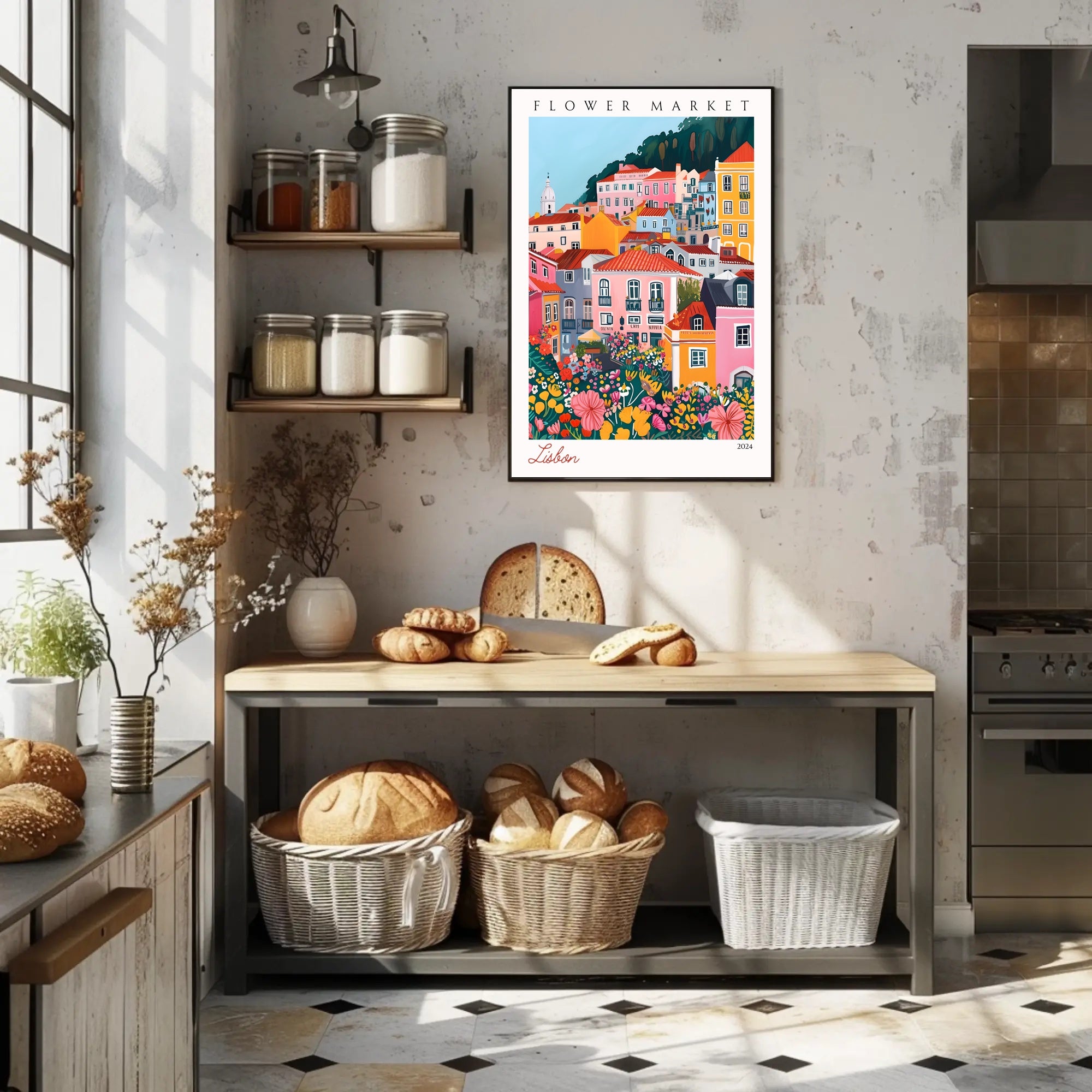 Lisbon Flower Market 2024 Poster PosterGoat