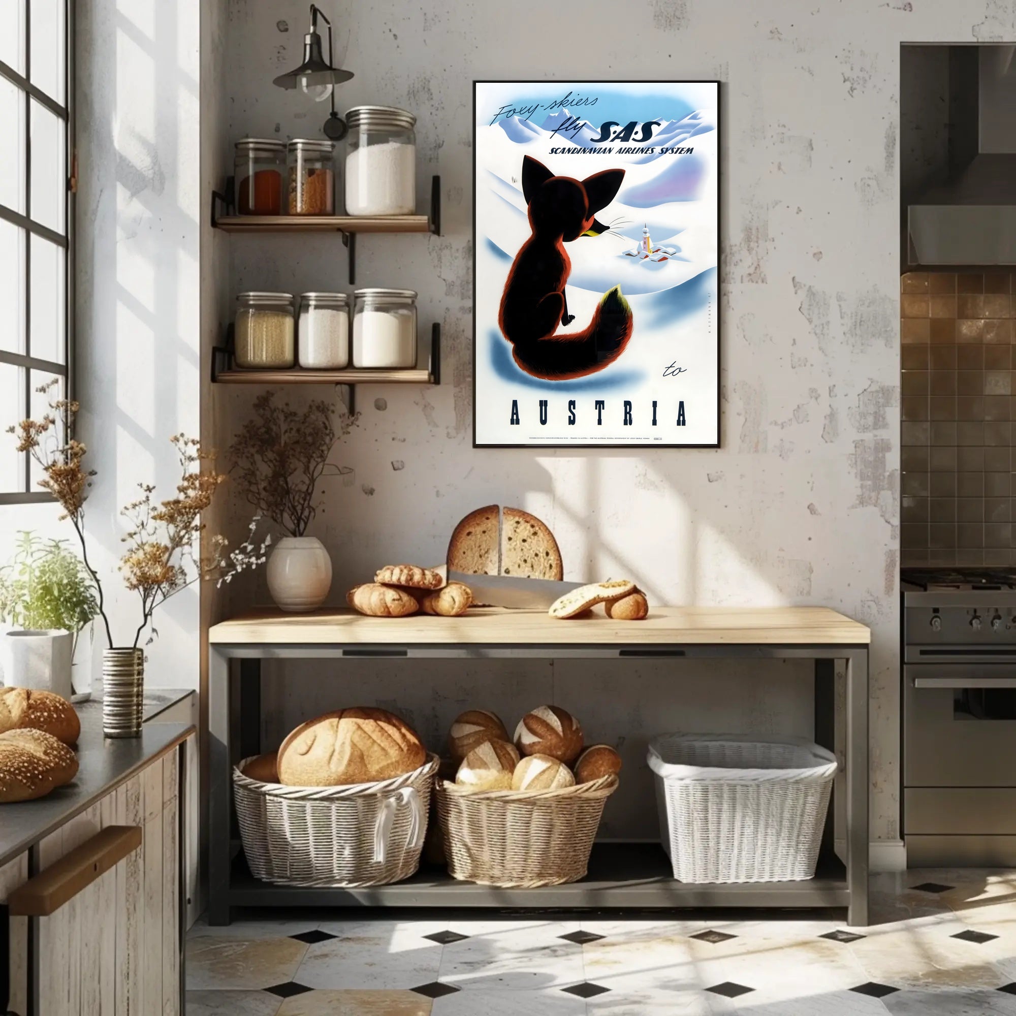 Vintage SAS Travel Poster: Explore Austria's Alpine Charm Travel Poster PosterGoat