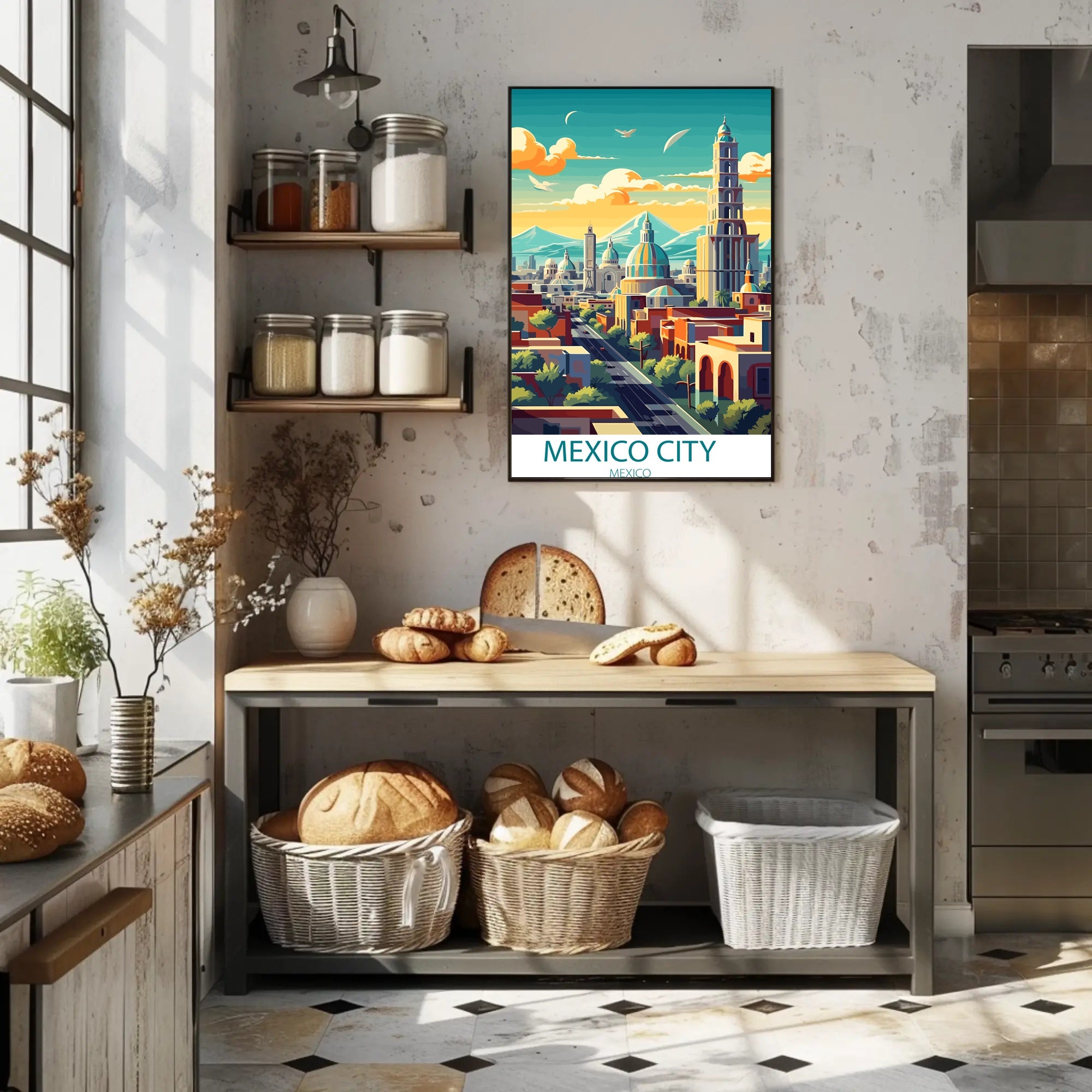 Mexico City Skyline Urban Marvel Cityscape Poster