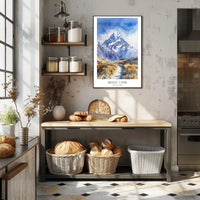 Mount Cook Watercolor Travel Poster PosterGoat