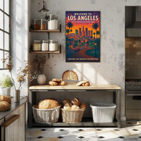 Los Angeles Dreams Urban Cityscape Travel Poster