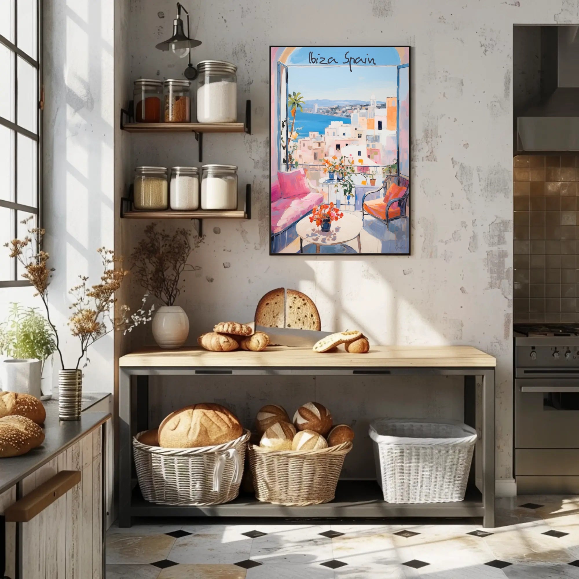 Ibiza Balcony Oasis Poster