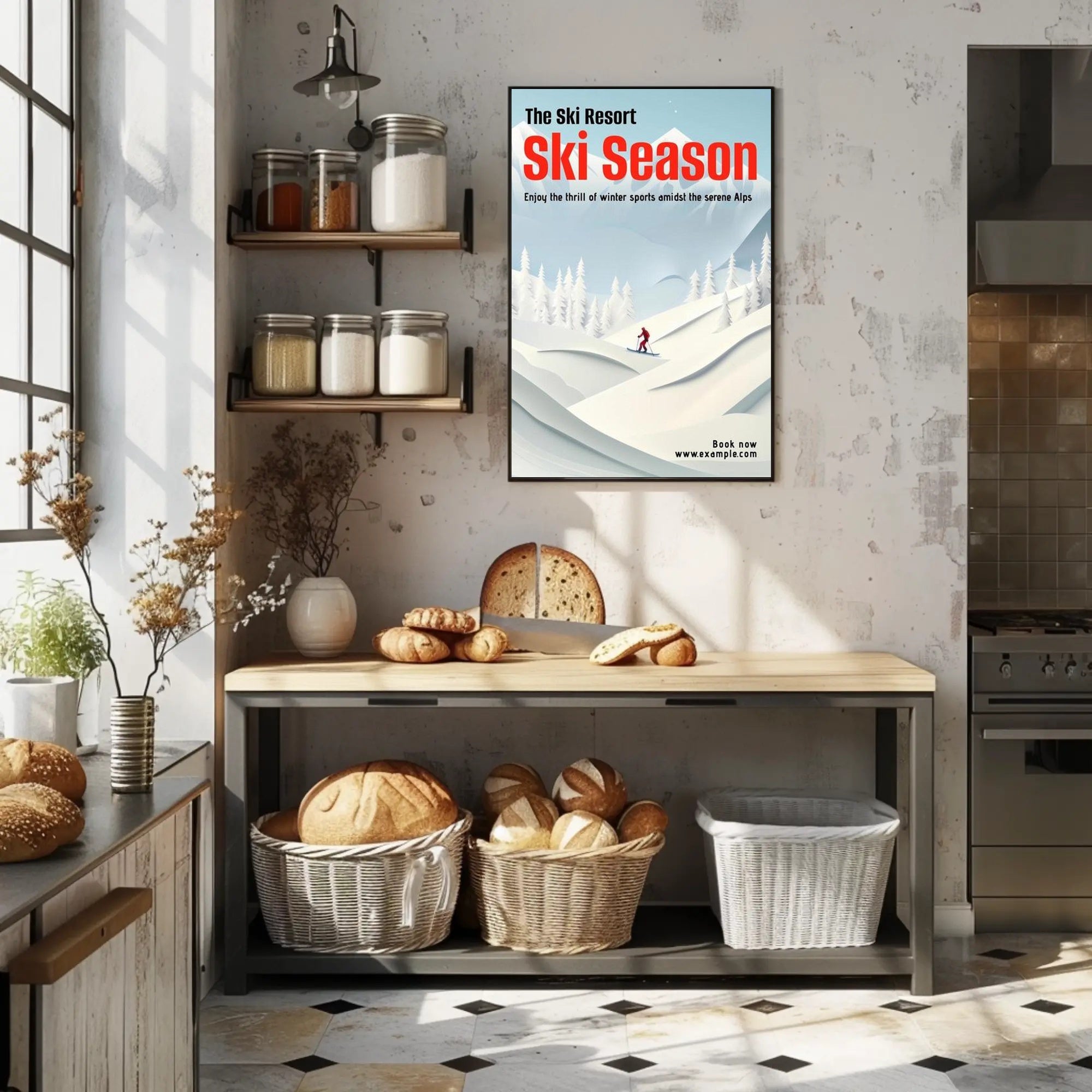 Ski Season at The Ski Resort Poster PosterGoat