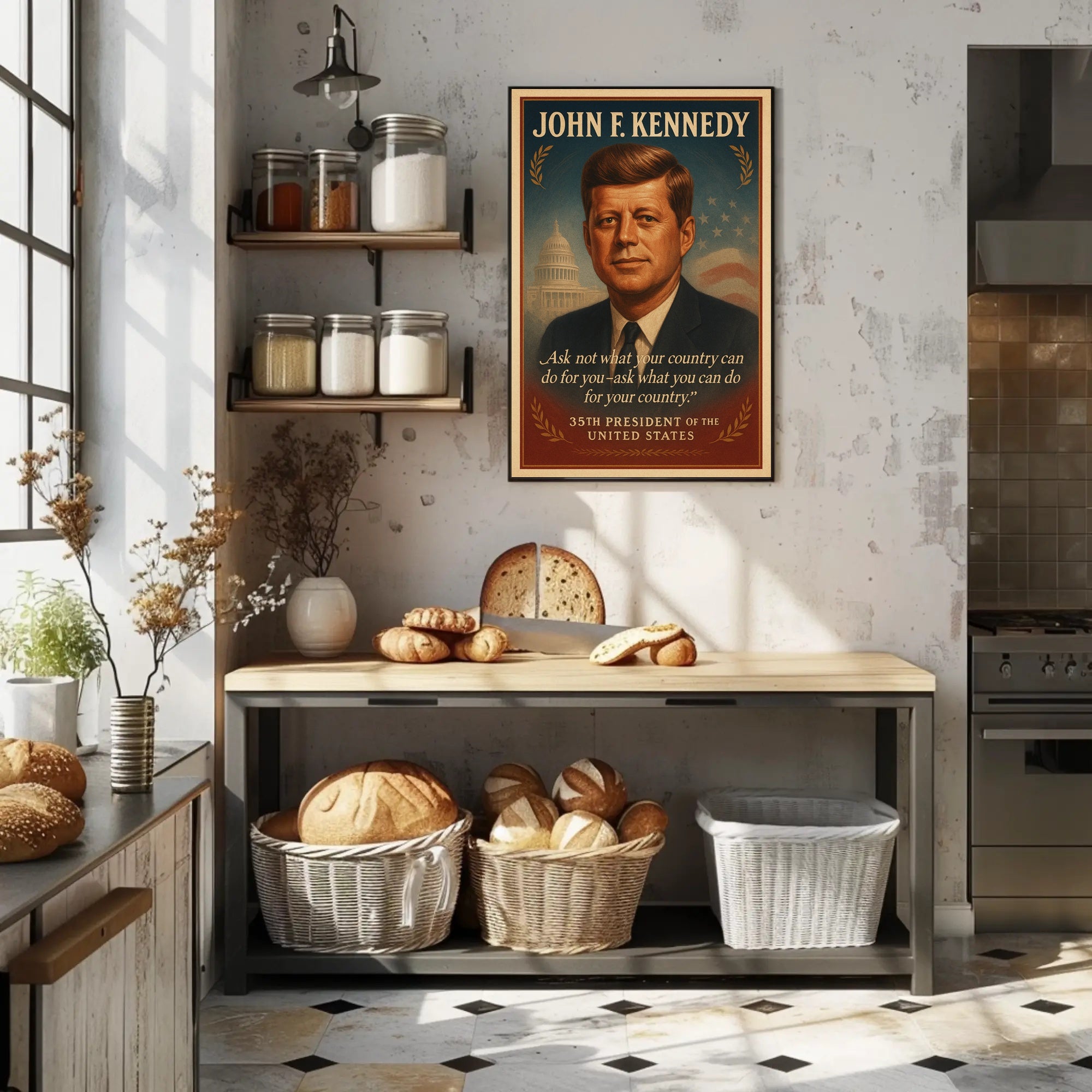 John F. Kennedy Inspirational Quote Historical or Presidential Poster