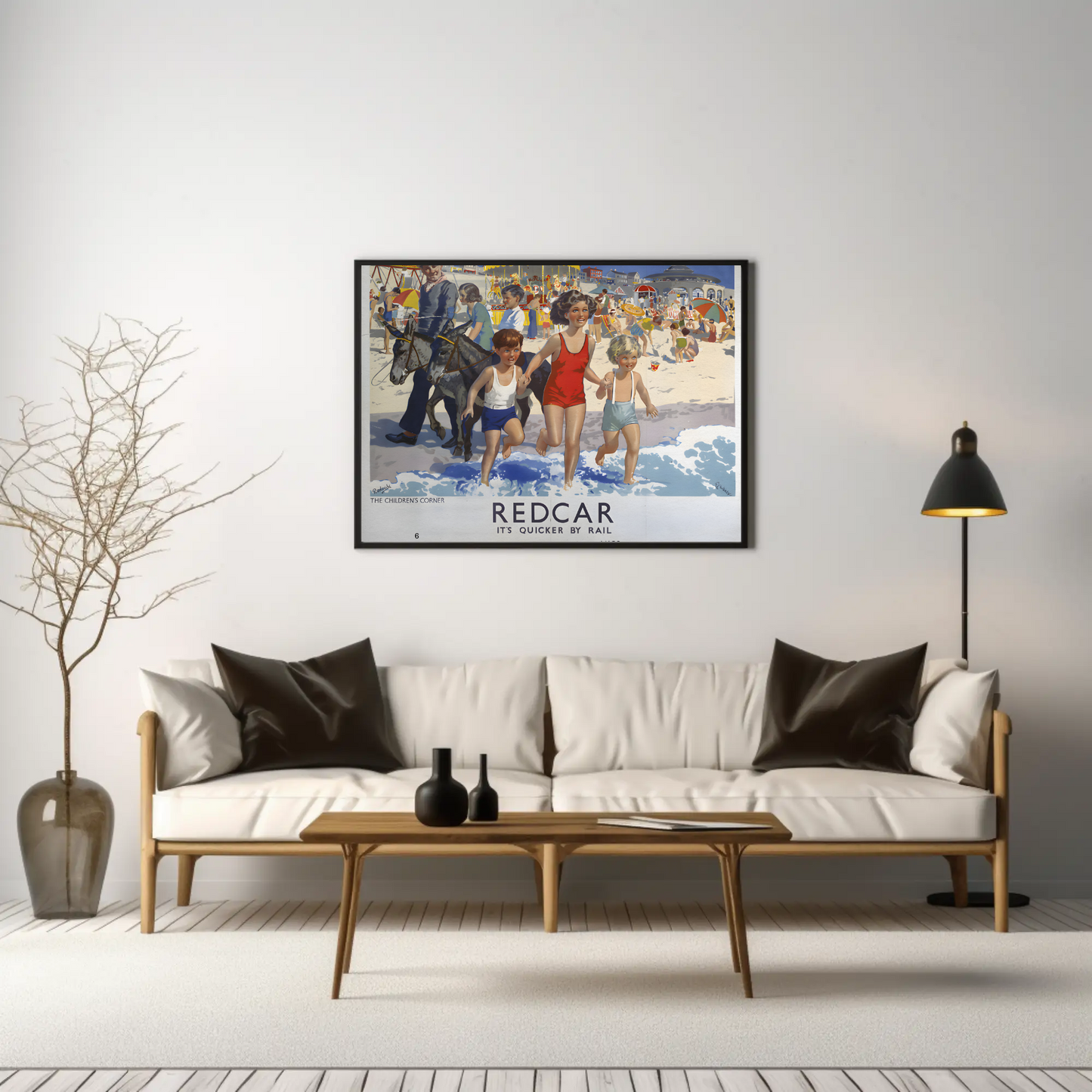 Redcar - It's Quicker by Rail Poster