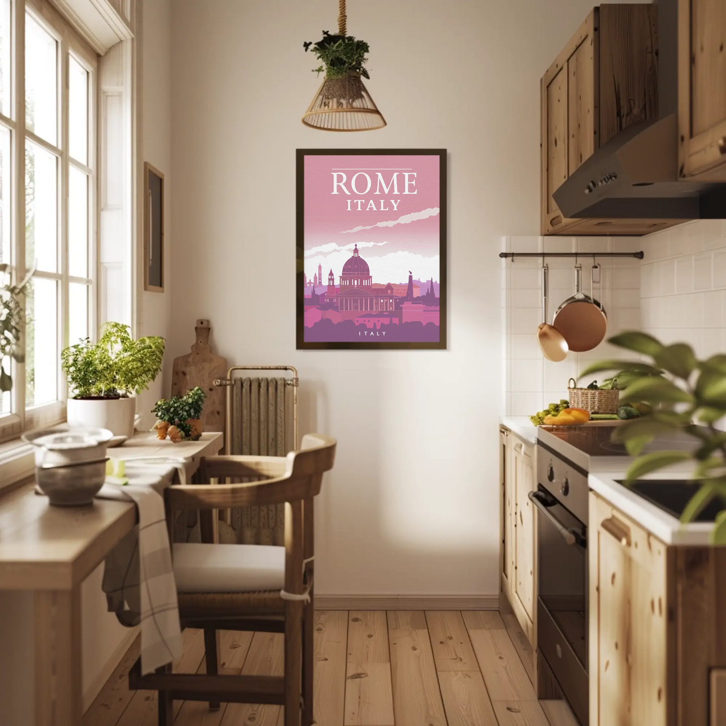 Rome: Cityscape in Pink Hues